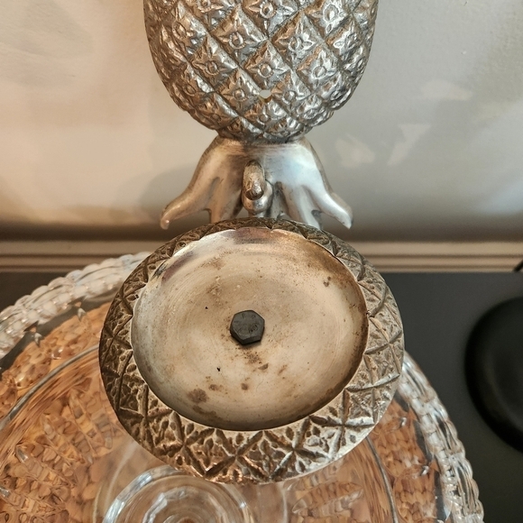 🍍Vintage Heavy Metal Pineapple 🕯 Candle Sconce Pewter - Picture 7 of 11